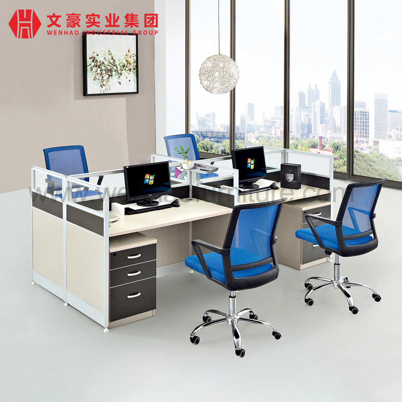 Table d'ordinateur d'écriture de design d'intérieur de qualité en hauteur, cabines de centre d'appels démontables, cloison de poste de travail de bureau pour 8 personnes