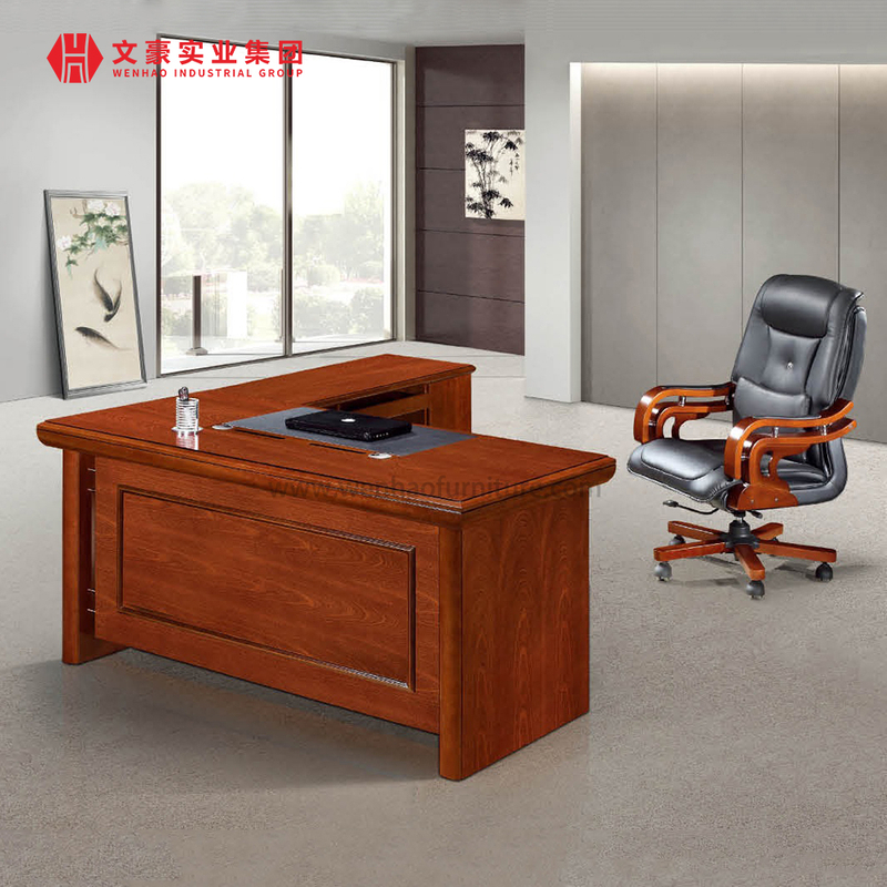 Meubles de bureau classiques de luxe simples, avec armoire de rangement mobile, Table de direction, photos