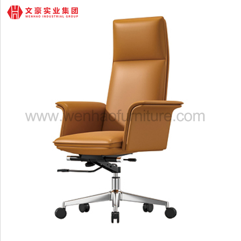 Chaise de bureau exécutive en cuir à dossier haut de haute qualité avec appui-tête chaises de bureau rembourrées pivotantes