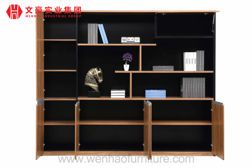 Grand rangement à bas prix, classeur en bois à 3 portes battantes, bibliothèque de bureau, armoire en Mdf