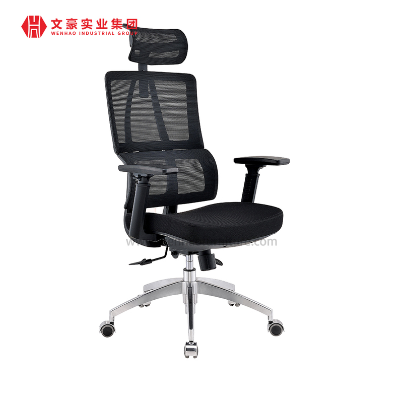 Chaise de bureau ergonomique à dossier haut en maille complète, pivotante et exécutive, avec appui-tête réglable, usine chinoise