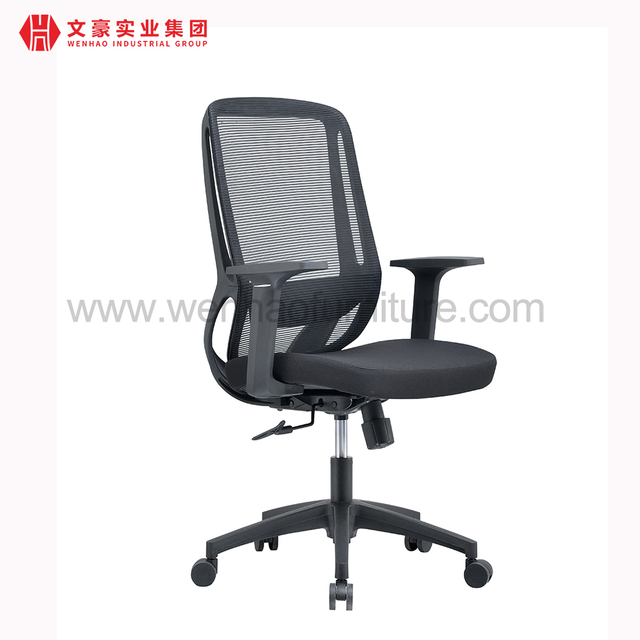 Chaise de bureau ergonomique et confortable, pivotante en maille, à dossier moyen, vente en gros directe d'usine