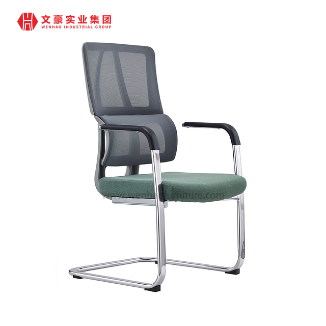 Chaises de bureau tapissées par vert de chaise de conférence en acier de maille avec le soutien lombaire