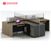 Cabine de bureau moderne à haut mur, conception modulaire directe en usine, poste de travail de bureau à 4 places pour 4 personnes