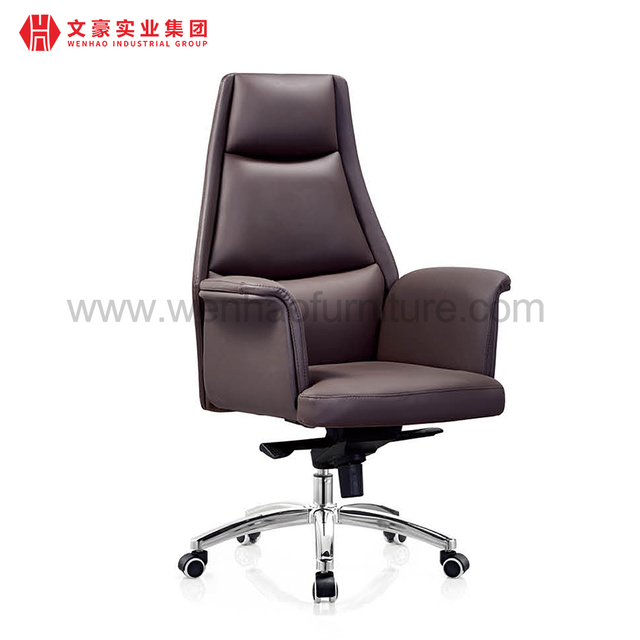 Cadeira De Escritorio à dossier haut en cuir PU, chaise ergonomique De luxe rembourrée en cuir PU, chaise De bureau