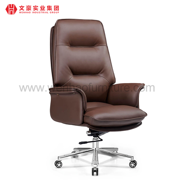 Chaises de bureau rembourrées de luxe, fauteuil roulant en cuir ergonomique et réglable pour bureau exécutif