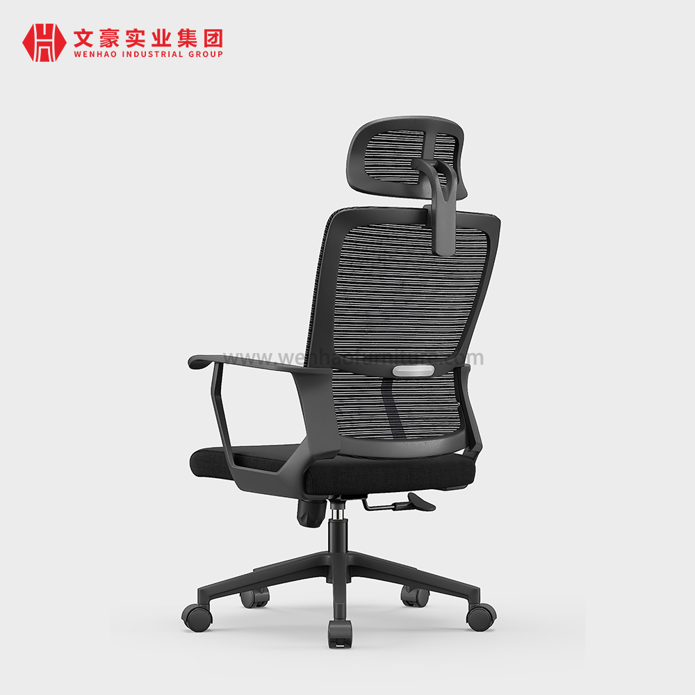 Chaise de bureau ergonomique en maille noire moderne, chaises de bureau rembourrées pivotantes avec appui-tête réglable