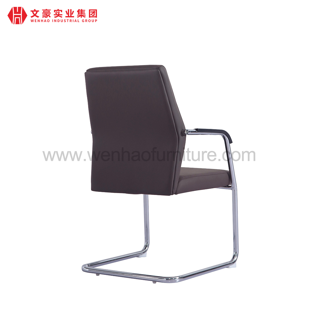 Chaises d'invité tapissées par café en cuir adaptées aux besoins du client de chaise de bureau de conférence avec le cadre en acier