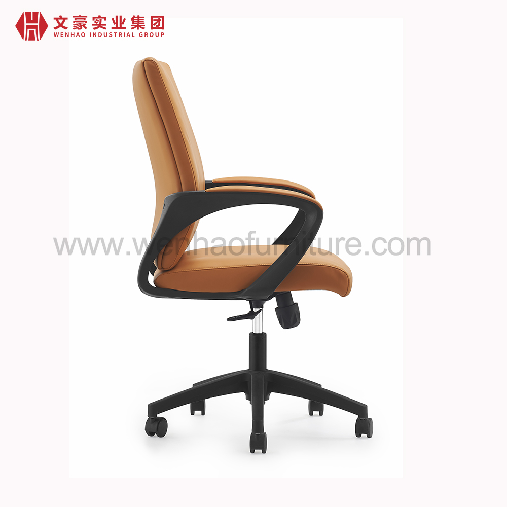 Top chaise de bureau en cuir fournisseur de chaises de bureau rembourrées pivotantes orange en Chine